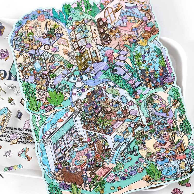 Enchanted Habitat DIY 3D Scene Stickers 2 Cute Miniature Scenes(L)