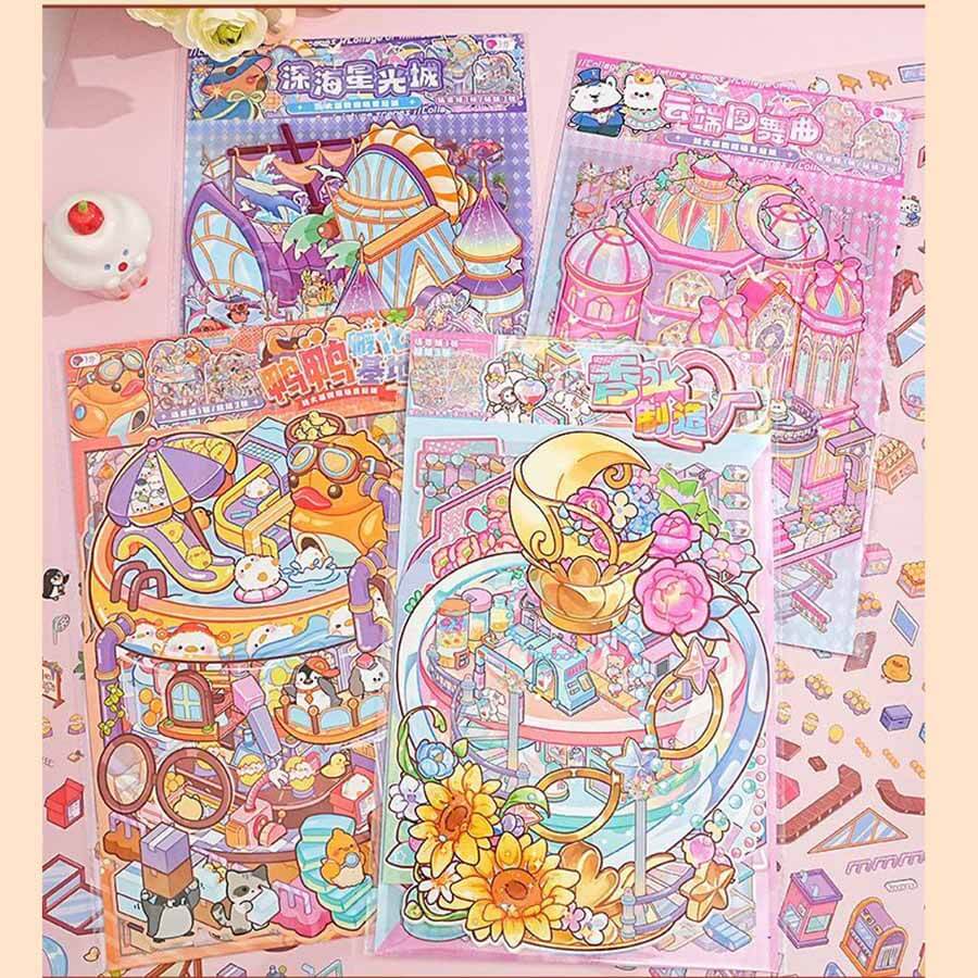 Enchanted Makerse DIY 3D Scene Stickers 4 Cute Miniature Scenes(L)