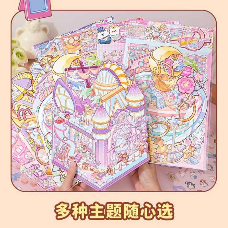 Enchanted Makerse DIY 3D Scene Stickers 4 Cute Miniature Scenes(L)