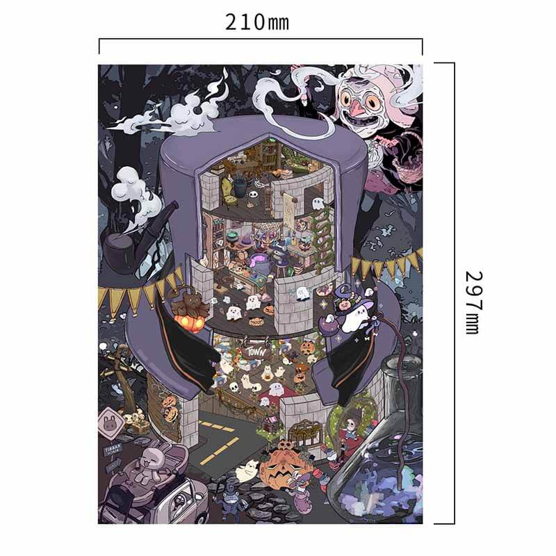 Enchanted Night DIY 3D Scene Stickers 2 Cute Miniature Scenes (L)