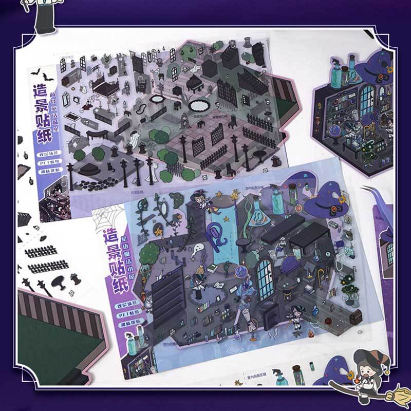 Enchanted Realm DIY 3D Scene Stickers 2 Cute Miniature Scenes(L)
