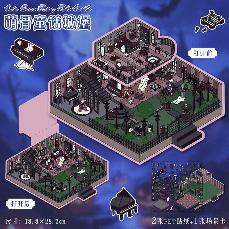 Enchanted Realm DIY 3D Scene Stickers 2 Cute Miniature Scenes(L)