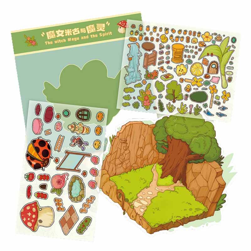 Enchanted Spirit DIY 3D Scene Stickers 2 Cute Miniature Scenes(M)