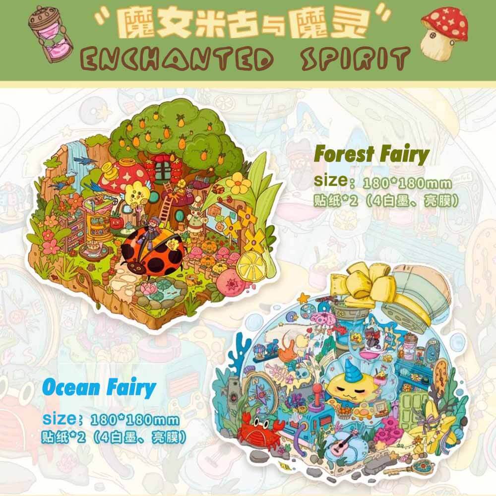 Enchanted Spirit DIY 3D Scene Stickers 2 Cute Miniature Scenes(M)