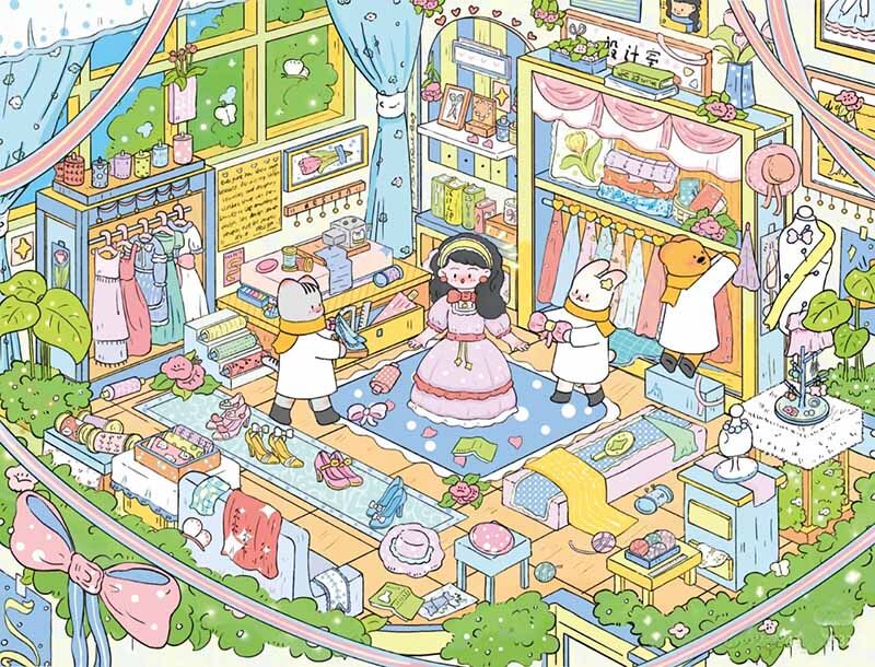 Enchanted Wardrobe DIY 3D Scenes Sticker 2 Miniature Scenes(L)