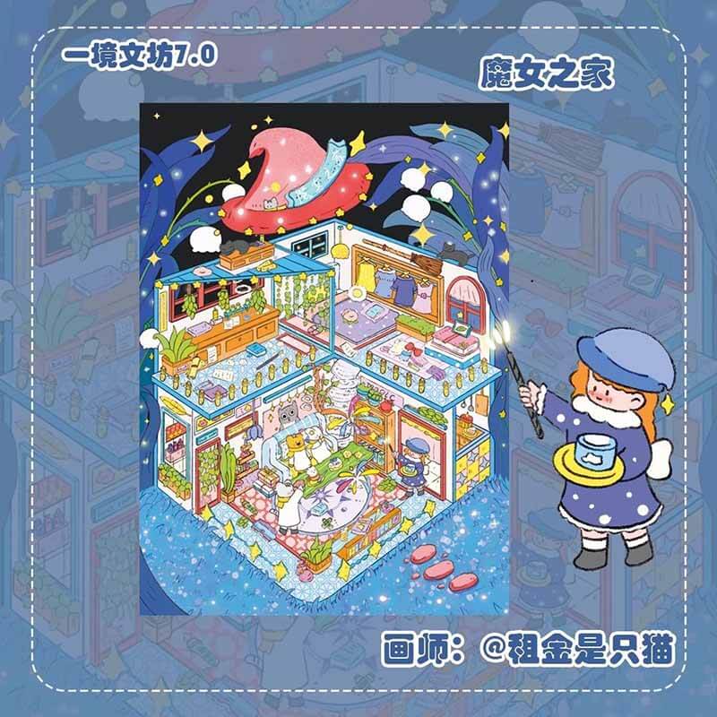 Enchanted Wardrobe DIY 3D Scenes Sticker 2 Miniature Scenes(L)