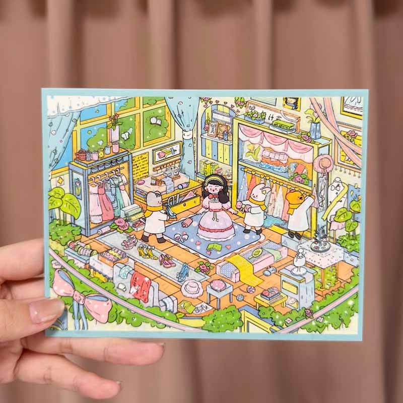 Enchanted Wardrobe DIY 3D Scenes Sticker 2 Miniature Scenes(L)