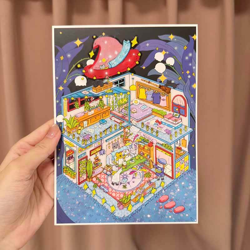 Enchanted Wardrobe DIY 3D Scenes Sticker 2 Miniature Scenes(L)