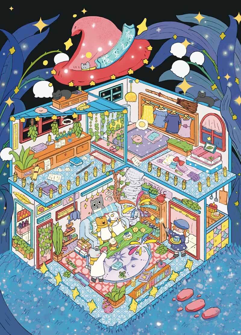 Enchanted Wardrobe DIY 3D Scenes Sticker 2 Miniature Scenes(L)