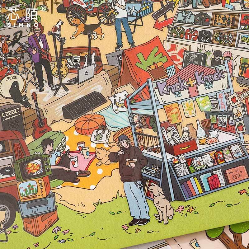 Enjoyable Park DIY 3D Scene Stickers Cute Scenes(XL)