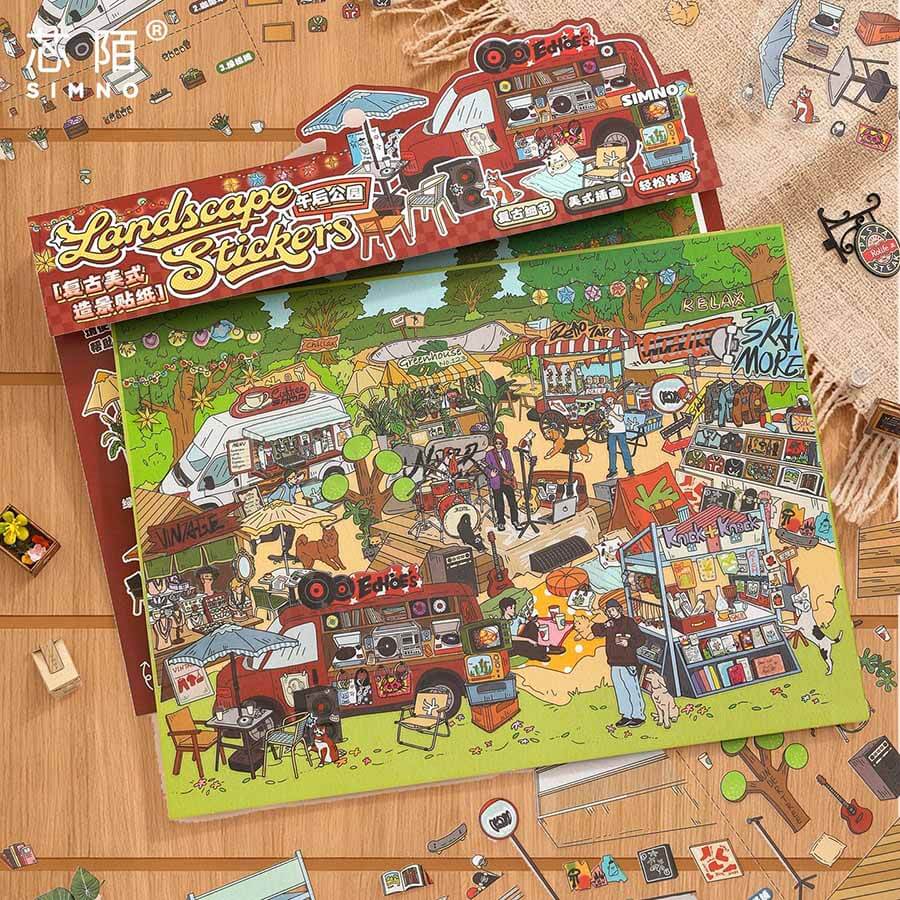 Enjoyable Park DIY 3D Scene Stickers Cute Scenes(XL)