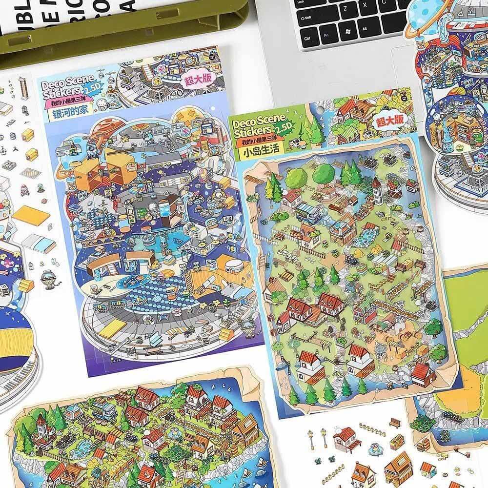 Ethereal Escape DIY 3D Scene Stickers 2 Cute Miniature Scenes