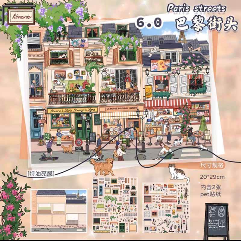 European Corners DIY 3D Scene Stickers 3 Cute Scenes(L)