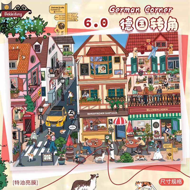 European Corners DIY 3D Scene Stickers 3 Cute Scenes(L)