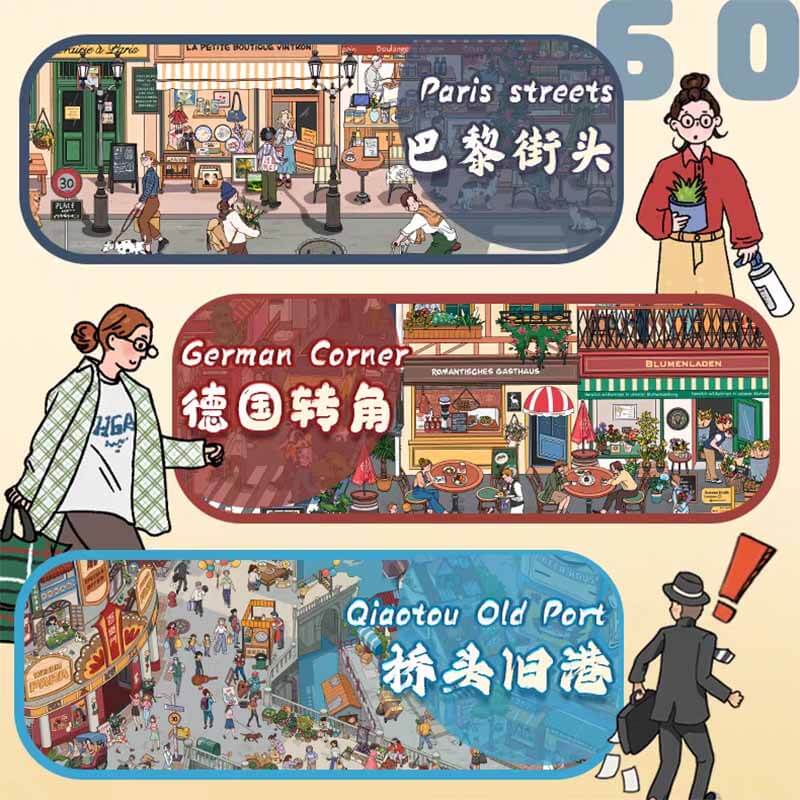 European Corners DIY 3D Scene Stickers 3 Cute Scenes(L)