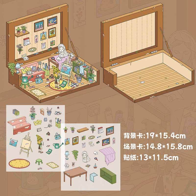 Everyday Delights DIY 3D Scene Stickers 5 Cute Miniature Scenes (S)
