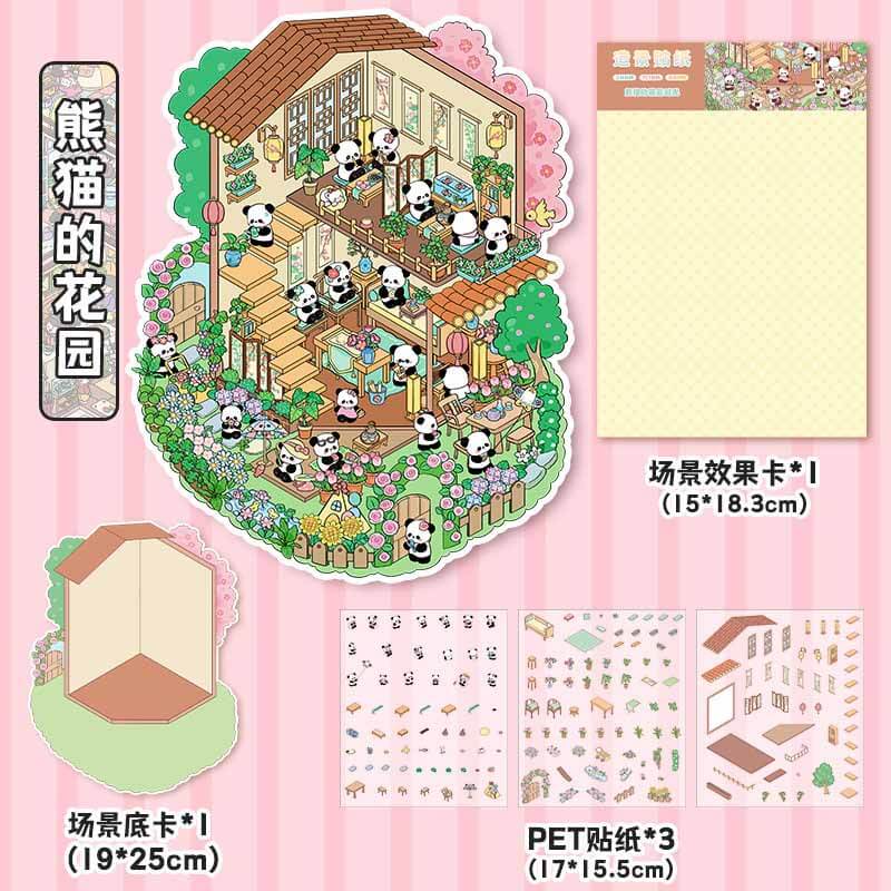 Everyday Whimsy DIY 3D Scene Stickers 4 Cute Miniature Scenes(L)