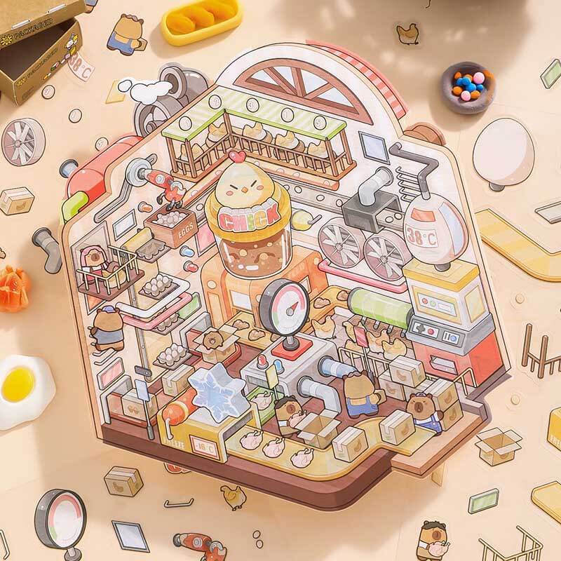 Factory of Dreams DIY 3D Scene Stickers 4 Cute Miniature Scenes(S)