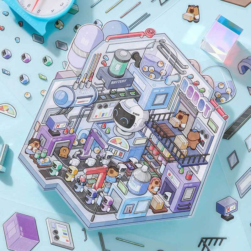 Factory of Dreams DIY 3D Scene Stickers 4 Cute Miniature Scenes(S)