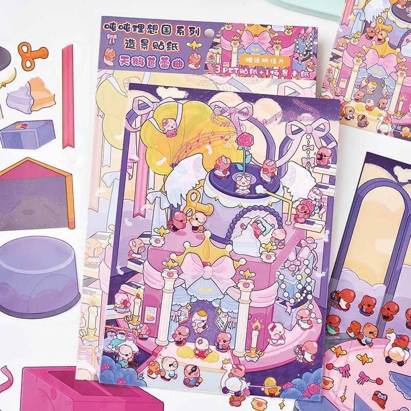 Fairy Gala DIY 3D Scene Stickers 4 Cute Miniature Scenes(L)