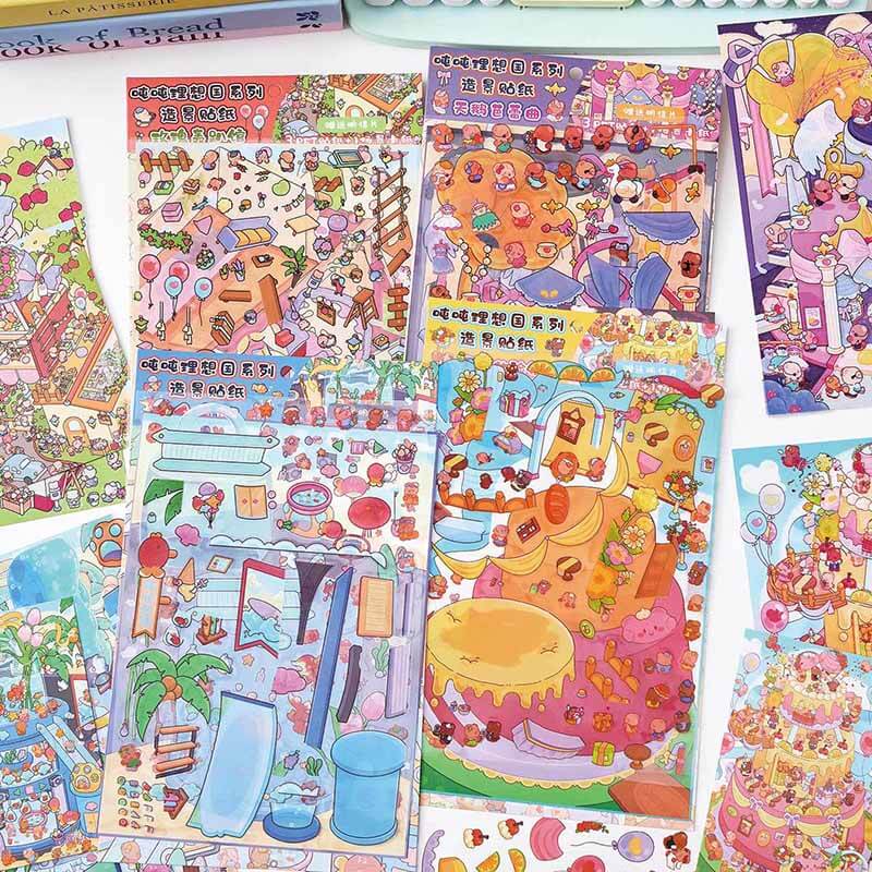 Fairy Gala DIY 3D Scene Stickers 4 Cute Miniature Scenes(L)