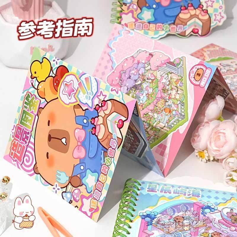10 Scenes Fairy Label Book DIY Cute Miniature 3D Scene Stickers(S)