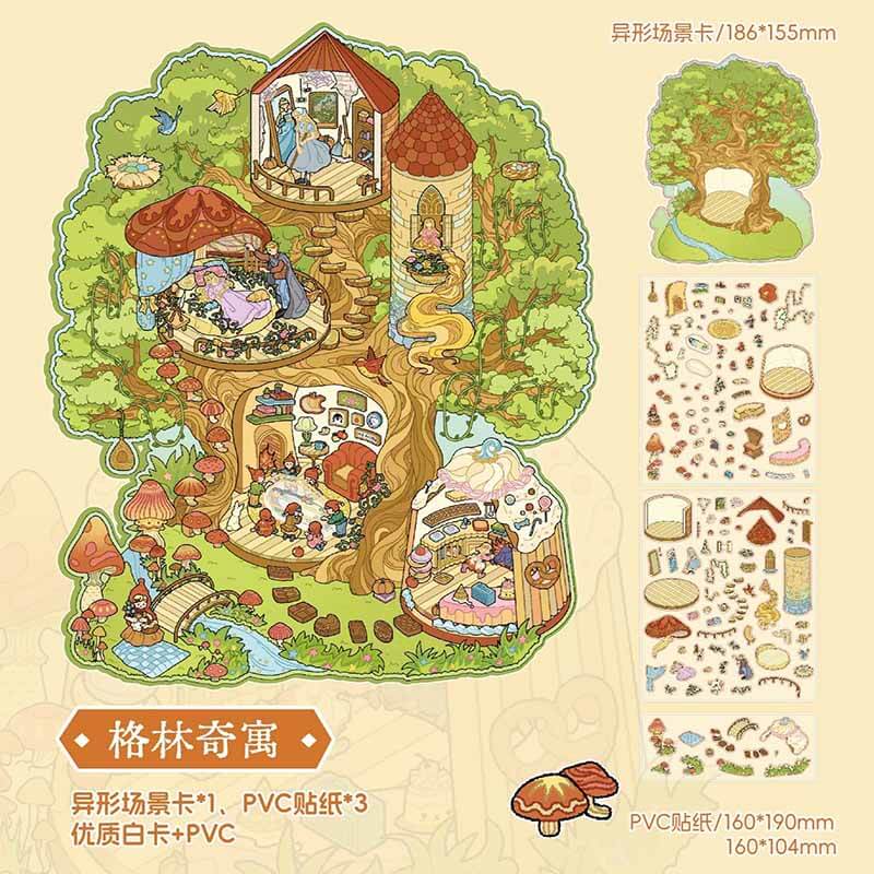 Fairy Tale Residences DIY 3D Scenes Sticker 2 Cute  Scenes(L)