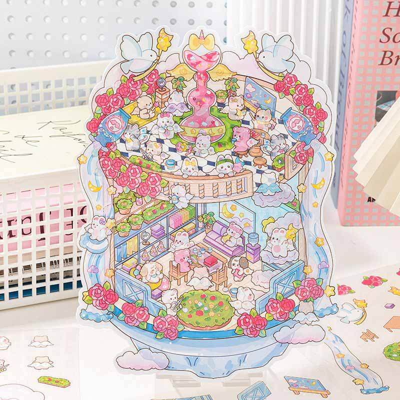 Fairy Tale Retreat 3D Scene Stickers 4 Cute Miniature Scenes