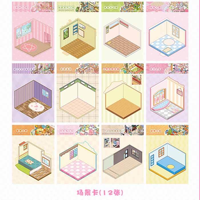 Fairy Tale Tower Book  DIY 3D Scene Stickers 10 Cute Miniature Scenes(S)