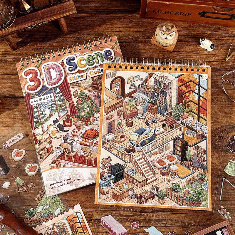 Fairy Tale Town Book DIY 3D Scene Stickers With Guide Lines(S)
