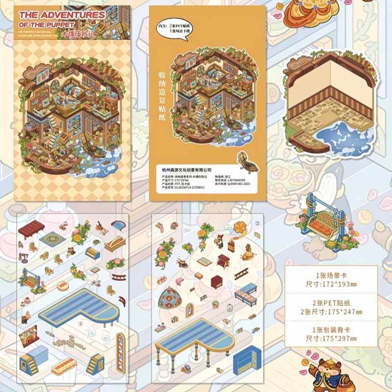 Fairy Tale Wonders DIY 3D Scene Stickers 4 Cute Miniature Scenes(L)