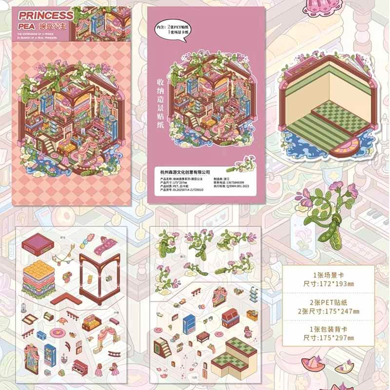 Fairy Tale Wonders DIY 3D Scene Stickers 4 Cute Miniature Scenes(L)