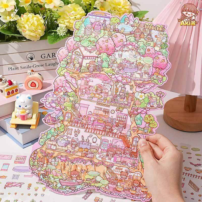 Fairyland Stroll DIY 3D Scene Stickers 3 Cute Miniature Scenes(L)