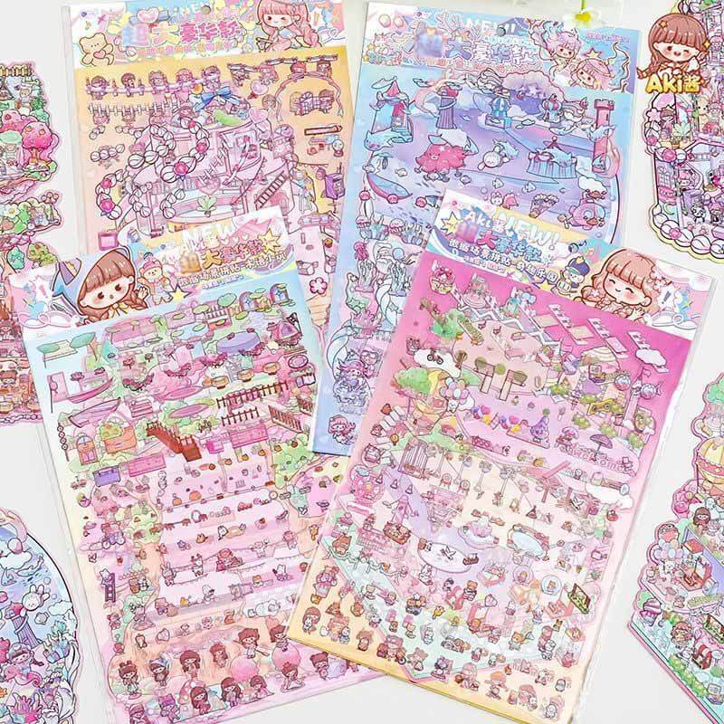 Fairyland Stroll DIY 3D Scene Stickers 3 Cute Miniature Scenes(L)
