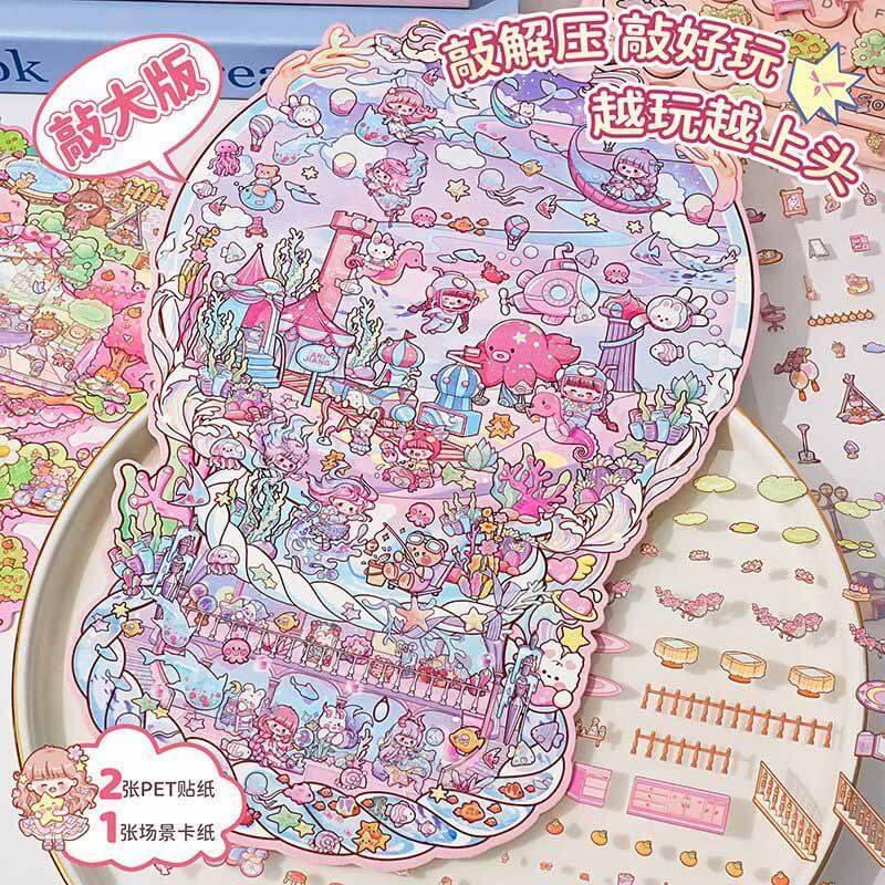 Fairyland Stroll DIY 3D Scene Stickers 3 Cute Miniature Scenes(L)