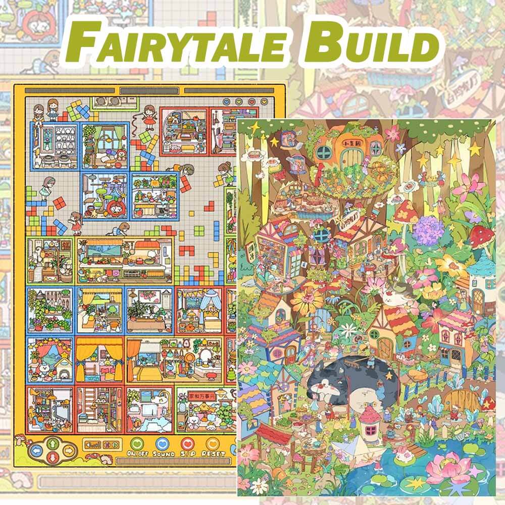 Fairytale Build DIY 3D Scene Stickers 2 Cute Scenes(XL)