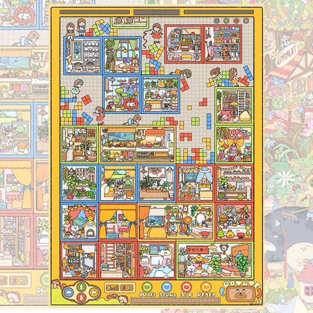 Fairytale Build DIY 3D Scene Stickers 2 Cute Scenes(XL)