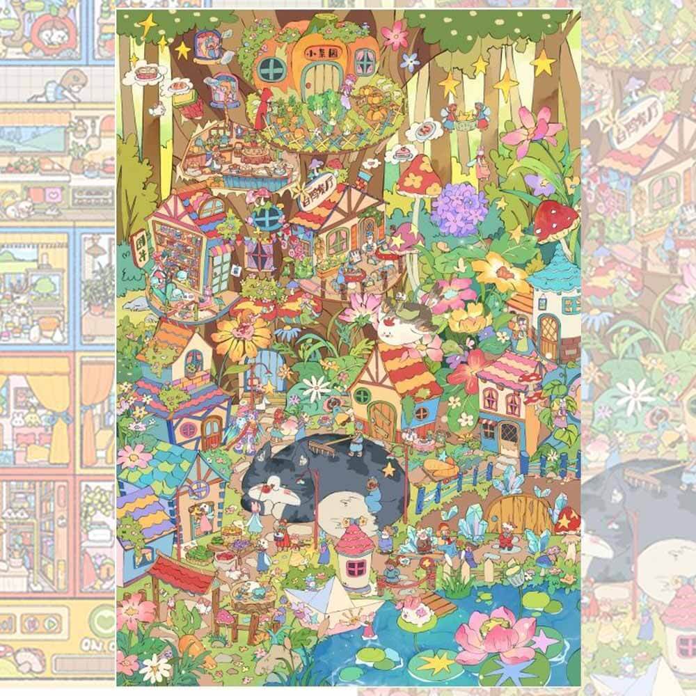 Fairytale Build DIY 3D Scene Stickers 2 Cute Scenes(XL)