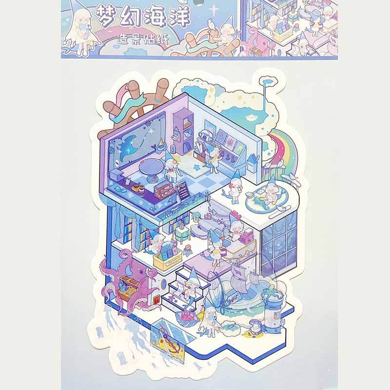 Fairytale Getaway DIY 3D Scene Stickers 2 Cute Miniature Scenes(L)