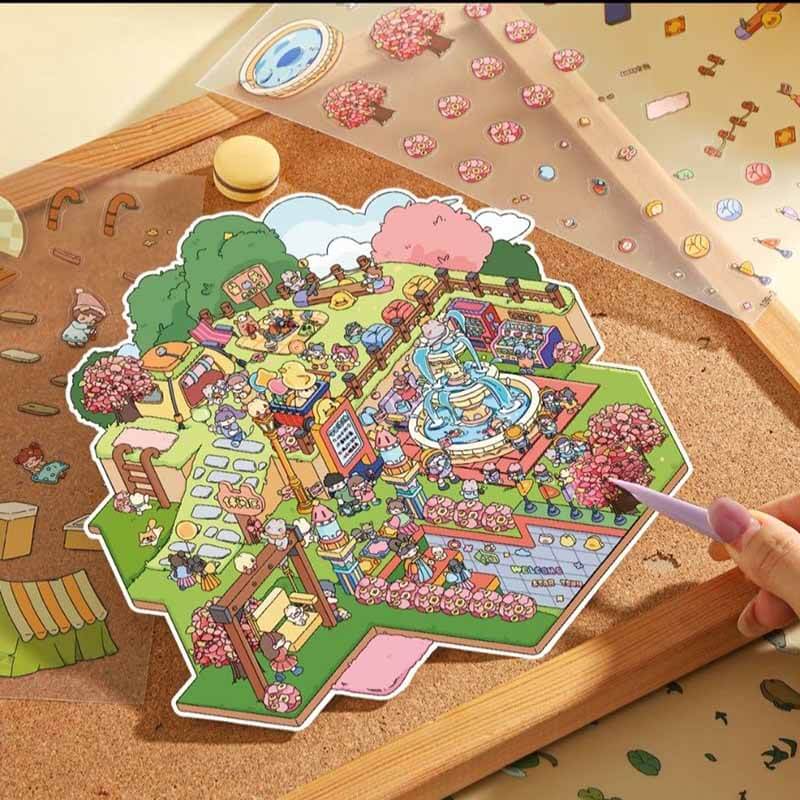 Fairytale Getaway DIY 3D Scene Stickers 2 Cute Miniature Scenes(L)