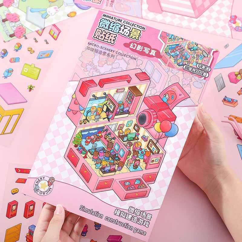 Fantasy Campus DIY 3D Scene Stickers 4 Cute Miniature Scenes (L)