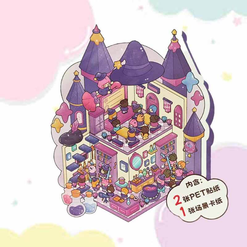 Fantasy Campus DIY 3D Scene Stickers 4 Cute Miniature Scenes (L)