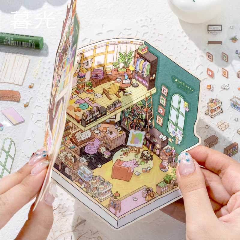 Fantasy Hub DIY 3D Scene Stickers 2 Cute Miniature Scenes(M)