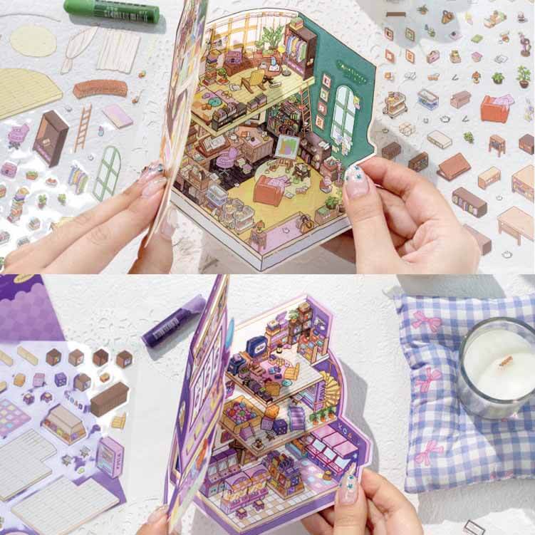 Fantasy Hub DIY 3D Scene Stickers 2 Cute Miniature Scenes(M)