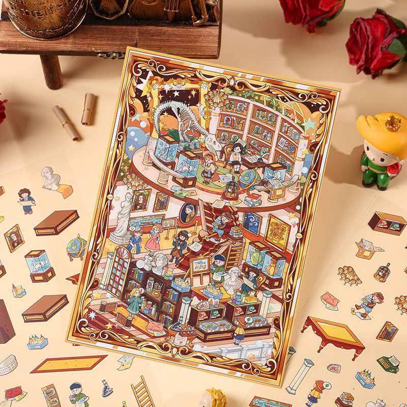 Fantasy Journey DIY 3D Scenes Sticker 4 Cute Miniature Scenes(S)