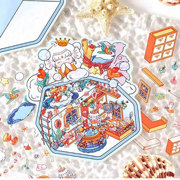 Fantasy Post Town DIY 3D Scene Stickers 4 Cute Miniature Scenes(S)