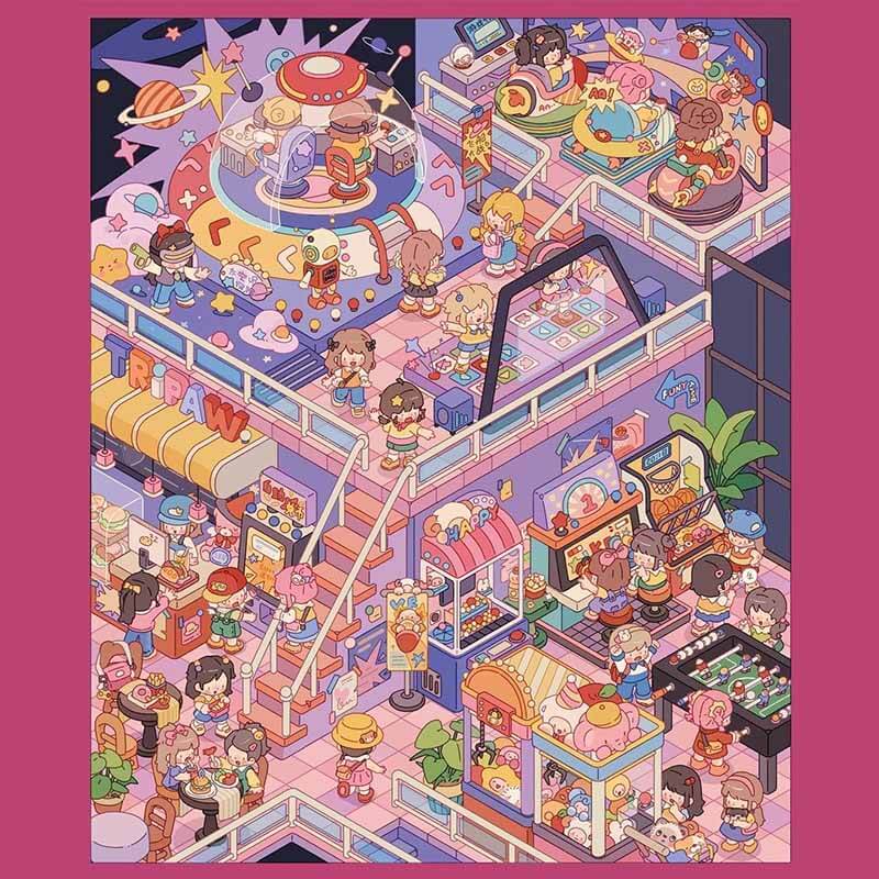 Fantasy Street DIY 3D Scene Stickers 3 Cute Miniature Scenes(L)