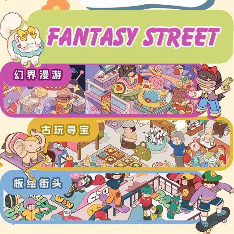 Fantasy Street DIY 3D Scene Stickers 3 Cute Miniature Scenes(L)