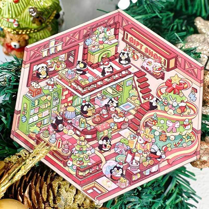 Festive Fun DIY 3D Scene Stickers 4 Cute Miniature Scenes(S)