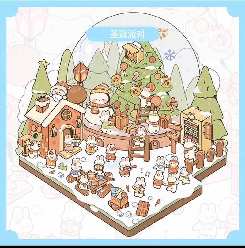 Festive Market DIY 3D Scene Stickers 4 Cute Miniature Scenes